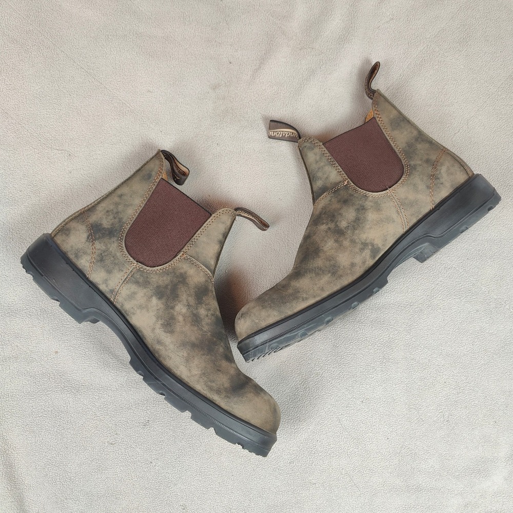 Blundstone Classics 585 Boots Mens 9 US 10 Rustic Brown Leather Chelsea Pull On - Picture 4 of 12